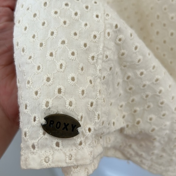 ROXY - Fit and flare woman beige eyelit size medium coquette summer vacation - Picture 6 of 7